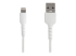 StarTech.com 3 ft(1m) Durable White USB-A to Lightning Cable, Heavy Duty Rugged Aramid Fiber USB Type A to Lightning Charger/Sync Power Cord, Apple MFi Certified iPad/iPhone 12 Pro Max - Close up