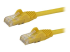 StarTech.com 100ft CAT6 Ethernet Cable, 10 Gigabit Snagless RJ45 650MHz 100W PoE Patch Cord, CAT 6 10GbE UTP Network Cable w/Strain Relief, Yellow, Fluke Tested/Wiring is UL Certified/TIA - Right-angle