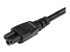 StarTech.com 2m (6ft) Laptop Power Cord, EU Schuko to C5, 2.5A 250V, 18AWG, Notebook / Laptop Replacement AC Cord, Printer/Power Brick Cord, Schuko CEE 7/7 to Clover Leaf IEC 60320 C5 - Close up