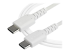 StarTech.com 1m USB C Charging Cable, Durable Fast Charge & Sync USB 2.0 Type C to USB C Laptop Charger Cord, TPE Jacket Aramid Fiber M/M 60W White, Samsung S10, S20 iPad Pro MS Surface - Right-angle