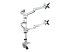 StarTech.com Desk Mount Quad Monitor Arm, Premium Articulating VESA 4 Monitor Mount 2x2 up to 27", Ergonomic Height Adjustable Pole Mount, Tilt/Swivel/Rotate, C-Clamp/Grommet, Silver - Back