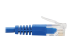 Eaton Tripp Lite Series Left-Angle Cat6 Gigabit Molded Slim UTP Ethernet Cable (RJ45 Left-Angle M to RJ45 M), Blue, 3 ft. (0.91 m) - Close up