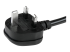 StarTech.com 6ft (2m) UK Computer Power Cable, 16AWG, BS 1363 to C19 Power Cord, 13A 250V, Black Replacement AC Power Cord, TV/Monitor Power Cable, BS 1363 to IEC 60320 C19 - Close up