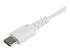 StarTech.com 1m USB C Charging Cable, Durable Fast Charge & Sync USB 2.0 Type C to USB C Laptop Charger Cord, TPE Jacket Aramid Fiber M/M 60W White, Samsung S10, S20 iPad Pro MS Surface - Close up