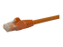 StarTech.com 10m CAT6 Ethernet Cable, 10 Gigabit Snagless RJ45 650MHz 100W PoE Patch Cord, CAT 6 10GbE UTP Network Cable w/Strain Relief, Orange, Fluke Tested/Wiring is UL Certified/TIA - Close up
