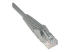 Eaton Tripp Lite Series Cat6 Gigabit Snagless Molded (UTP) Ethernet Cable (RJ45 M/M), PoE, Gray, 10 ft. (3.05 m) - Left-angle