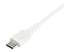 StarTech.com 2m USB A to USB C Charging Cable, Durable Fast Charge & Sync USB 2.0 to USB Type C Data Cord, Rugged TPE Jacket Aramid Fiber M/M 3A White, Samsung S10, S20, iPad Pro, Pixel - Close up