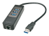 Lindy USB 3.1 Hub & Gigabit Ethernet Adapter - Right-angle