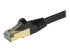 StarTech.com 3m CAT6A Ethernet Cable, 10 Gigabit Shielded Snagless RJ45 100W PoE Patch Cord, CAT 6A 10GbE STP Network Cable w/Strain Relief, Black, Fluke Tested/UL Certified Wiring/TIA - Close up
