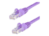 StarTech.com 75ft CAT6 Ethernet Cable, 10 Gigabit Snagless RJ45 650MHz 100W PoE Patch Cord, CAT 6 10GbE UTP Network Cable w/Strain Relief, Purple, Fluke Tested/Wiring is UL Certified/TIA - Close up