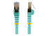 StarTech.com 10m CAT6A Ethernet Cable, 10 Gigabit Shielded Snagless RJ45 100W PoE Patch Cord, CAT 6A 10GbE STP Network Cable w/Strain Relief, Aqua, Fluke Tested/UL Certified Wiring/TIA - Multi-angle