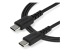 StarTech.com 2m USB C Charging Cable, Durable Fast Charge & Sync USB 2.0 Type C to USB C Laptop Charger Cord, TPE Jacket Aramid Fiber M/M 60W Black, Samsung S10, S20 iPad Pro MS Surface - Right-angle