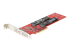 StarTech.com Dual M.2 PCIe SSD Adapter Card, x8 / x16 Dual NVMe or AHCI M.2 SSD to PCI Express 4.0, Up to 7.8GBps/Drive, For 2242/2260/2280/22110mm PCIe M-Key M2 SSDs, Bifurcation Required - Left-angle