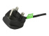 StarTech.com 3ft (1m) UK Computer Power Cable, BS 1363 to C13 Power Cord, 18AWG, 10A 250V, Black Replacement AC Power Cord, Monitor Power Cable, BS 1363 to IEC 60320 C13 Kettle Lead - Close up