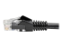 Eaton Tripp Lite Series Cat6 Gigabit Snagless Molded (UTP) Ethernet Cable (RJ45 M/M), PoE, Black, 7 ft. (2.13 m) - Close up