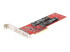 StarTech.com Dual M.2 PCIe SSD Adapter Card, x8 / x16 Dual NVMe or AHCI M.2 SSD to PCI Express 4.0, Up to 7.8GBps/Drive, For 2242/2260/2280/22110mm PCIe M-Key M2 SSDs, Bifurcation Required - Left-angle