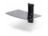 StarTech.com Floating Wall-Mounted AV Shelf, Adjustable Height Shelf For Under TV, Organize A/V Equipment On Black Tempered Glass Shelf - Right-angle