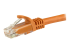 StarTech.com 5m CAT6 Ethernet Cable, 10 Gigabit Snagless RJ45 650MHz 100W PoE Patch Cord, CAT 6 10GbE UTP Network Cable w/Strain Relief, Orange, Fluke Tested/Wiring is UL Certified/TIA - Close up