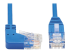 Eaton Tripp Lite Series Right-Angle Cat6 Gigabit Molded Slim UTP Ethernet Cable (RJ45 Right-Angle M to RJ45 M), Blue, 1 ft. (0.31 m) - Close up