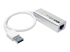 Eaton Tripp Lite Series USB 3.0 SuperSpeed to Gigabit Ethernet NIC Network Adapter RJ45 10/100/1000 Aluminum White - Right-angle