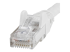 StarTech.com 75ft CAT6 Ethernet Cable, 10 Gigabit Snagless RJ45 650MHz 100W PoE Patch Cord, CAT 6 10GbE UTP Network Cable w/Strain Relief, White, Fluke Tested/Wiring is UL Certified/TIA - Close up