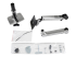 Ergotron LX - Mounting kit (articulating arm, desk clamp mount, extension adapter, grommet-mount base, 7" post) - Front
