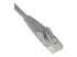 Eaton Tripp Lite Series Cat6 Gigabit Snagless Molded (UTP) Ethernet Cable (RJ45 M/M), PoE, Gray, 3 ft. (0.91 m) - Left-angle