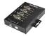 StarTech.com 4 Port Serial Hub USB to RS232/RS485/RS422 Adapter, Industrial USB 2.0 to DB9 Serial Converter Hub, IP30 Rated, Din Rail Mountable Metal Serial Hub, 15kV ESD Protection - Right-angle