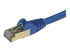 StarTech.com 3m CAT6A Ethernet Cable, 10 Gigabit Shielded Snagless RJ45 100W PoE Patch Cord, CAT 6A 10GbE STP Network Cable w/Strain Relief, Blue, Fluke Tested/UL Certified Wiring/TIA - Close up