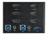 StarTech.com 2 Port Triple Monitor DisplayPort KVM Switch, 4K 60Hz UHD HDR, Desktop 4K DP 1.2 KVM with 2 Port USB 3.0 Hub (5Gbps) & 4x USB 2.0 HID Ports, Audio, Hotkey Switching, TAA - Close up