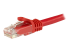 StarTech.com 1m CAT6 Ethernet Cable, 10 Gigabit Snagless RJ45 650MHz 100W PoE Patch Cord, CAT 6 10GbE UTP Network Cable w/Strain Relief, Red, Fluke Tested/Wiring is UL Certified/TIA - Close up