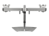 StarTech.com Dual Monitor Stand, Ergonomic Free Standing Dual Monitor Desktop Stand for two 24" VESA Mount Displays, Synchronized Height Adjustable, Double Monitor Pole Mount, Silver - Back