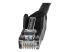 StarTech.com 75ft CAT6 Ethernet Cable, 10 Gigabit Snagless RJ45 650MHz 100W PoE Patch Cord, CAT 6 10GbE UTP Network Cable w/Strain Relief, Black, Fluke Tested/Wiring is UL Certified/TIA - Close up