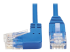 Eaton Tripp Lite Series Left-Angle Cat6 Gigabit Molded Slim UTP Ethernet Cable (RJ45 Left-Angle M to RJ45 M), Blue, 3 ft. (0.91 m) - Close up