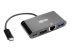 Eaton Tripp Lite Series USB C to HDMI Multiport Video Adapter Converter w/ USB-A Hub, USB-C PD Charging, Gigabit Ethernet Port, USB Type C to HDMI, USB Type-C - Left-angle