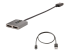 StarTech.com 2-Port DisplayPort MST Hub, Dual 4K 60Hz, DP to 2x DisplayPort Monitor Adapter, DP 1.4 Multi-Monitor Video Adapter w/ 1ft Built-in Cable, USB Powered, Windows Only - Left-angle