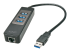 Lindy USB 3.1 Hub & Gigabit Ethernet Adapter - Right-angle