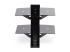 StarTech.com Dual Floating Wall-Mounted AV Shelves, Adjustable Height Shelf For Under TV, Organize A/V Equipment On Black Tempered Glass Shelves - Back