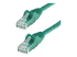 StarTech.com 75ft CAT6 Ethernet Cable, 10 Gigabit Snagless RJ45 650MHz 100W PoE Patch Cord, CAT 6 10GbE UTP Network Cable w/Strain Relief, Green, Fluke Tested/Wiring is UL Certified/TIA - Right-angle