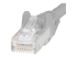 StarTech.com 75ft CAT6 Ethernet Cable, 10 Gigabit Snagless RJ45 650MHz 100W PoE Patch Cord, CAT 6 10GbE UTP Network Cable w/Strain Relief, Gray, Fluke Tested/Wiring is UL Certified/TIA - Close up
