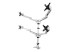 StarTech.com Desk Mount Quad Monitor Arm, Premium Articulating VESA 4 Monitor Mount 2x2 up to 27", Ergonomic Height Adjustable Pole Mount, Tilt/Swivel/Rotate, C-Clamp/Grommet, Silver - Right-angle