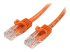 StarTech.com 0.5m Orange Cat5e / Cat 5 Snagless Ethernet Patch Cable 0.5 m - Right-angle